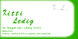 kitti ledig business card