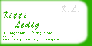 kitti ledig business card